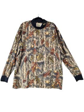 Mothwing Shirt Mens XL Green Camouflage Vented Breathable Long Sleeve Stretch